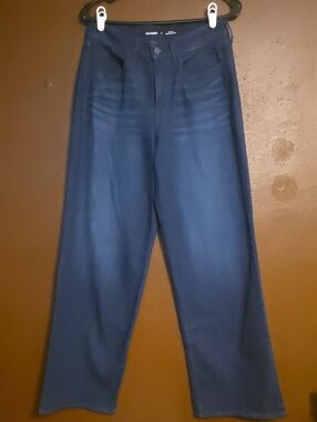 Old Navy Dark Blue High-Rise Wide Leg Jeans Size 8